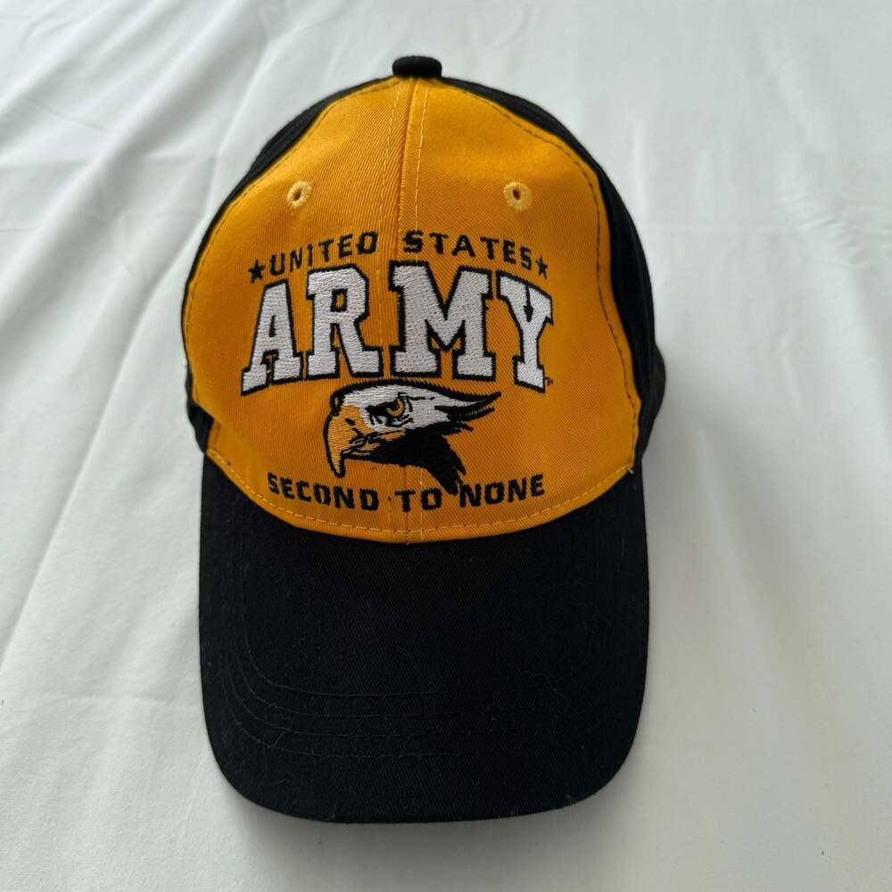 United States Army Hats-Adjustable Black & Yellow